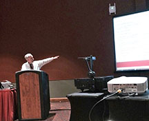 Dr. Stan the Stats man talking at the Joint Math Convention in San Antonio in 2015